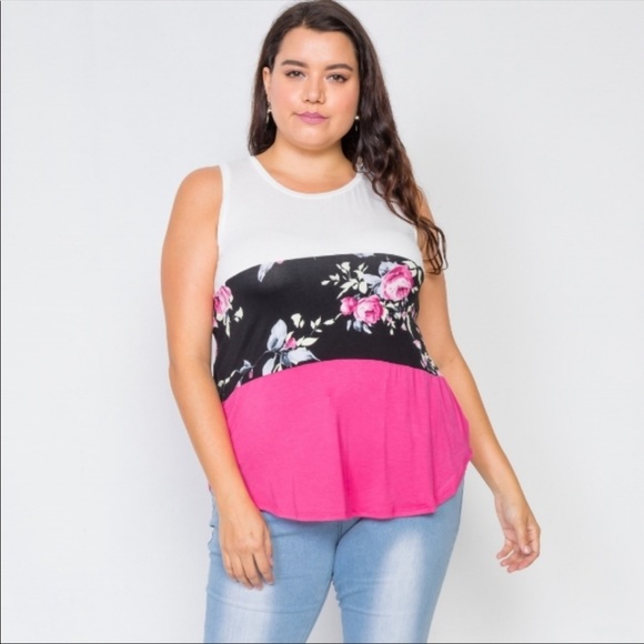 Women’s Plus size sleeveless rose top 1X - Picture 2 of 4